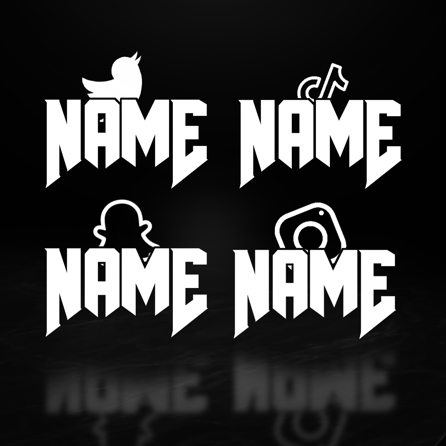 Custom Social Media Decal "AmazDooMLeft" Style