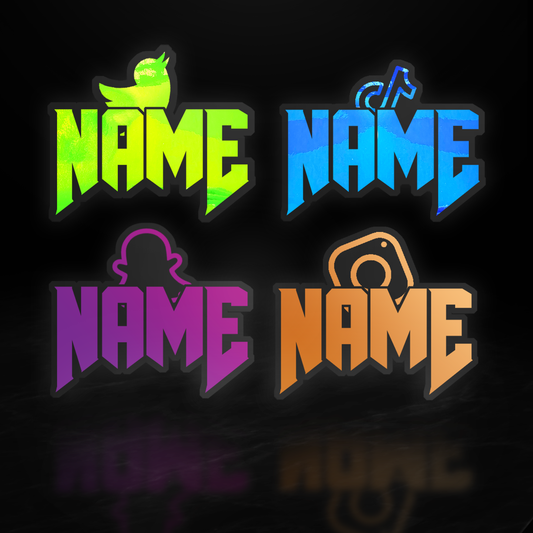 Custom Muli-Layer Social Media Decal "Amazedoom" Style