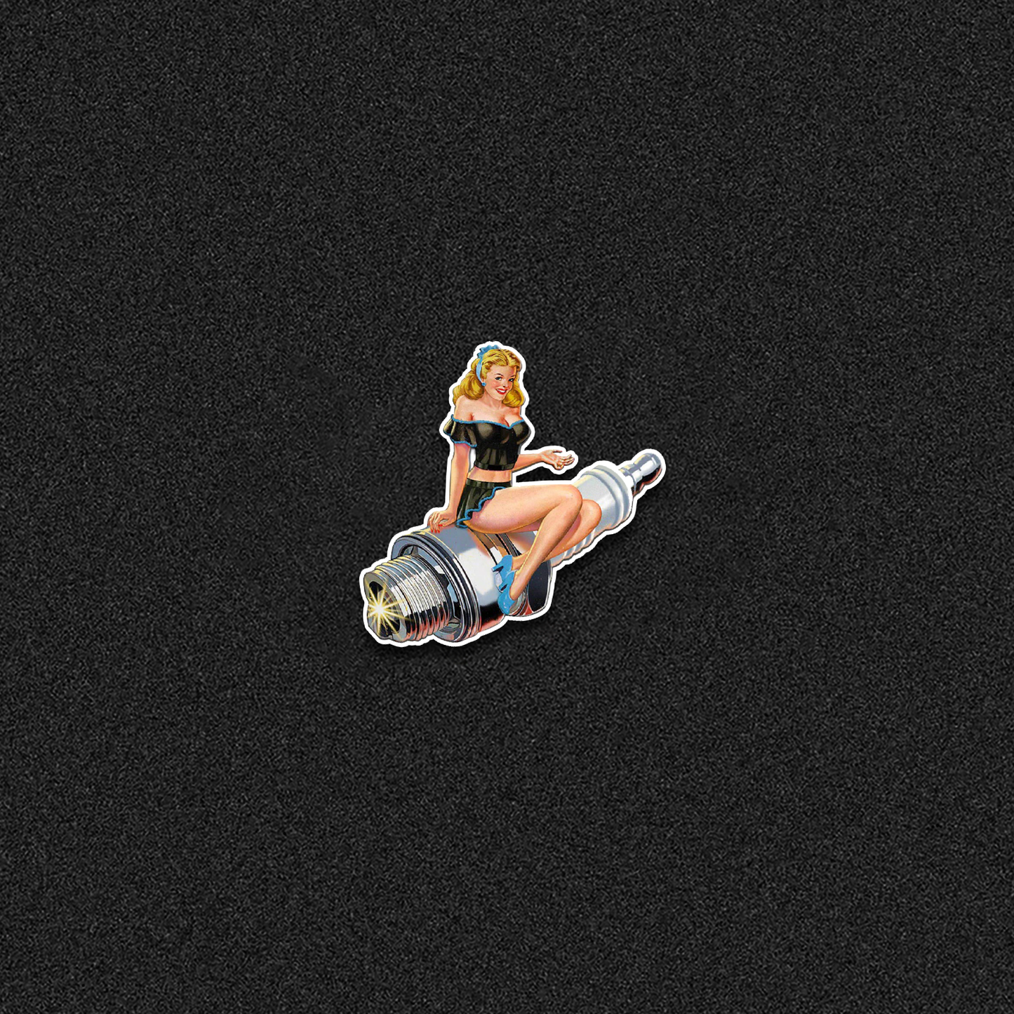 Girl On Spark Plug Die-Cut Sticker