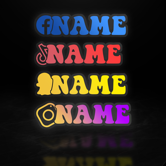 Custom Muli-Layer Social Media Decal "Keep on Truckin" Style