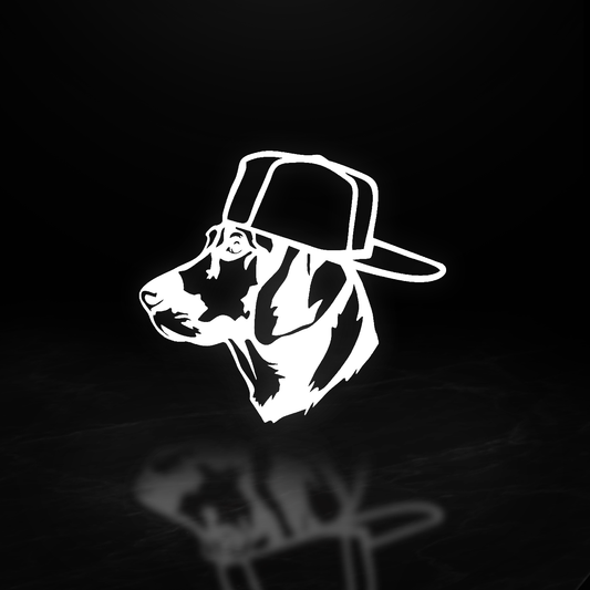 Lab With Hat Vinyl Decal