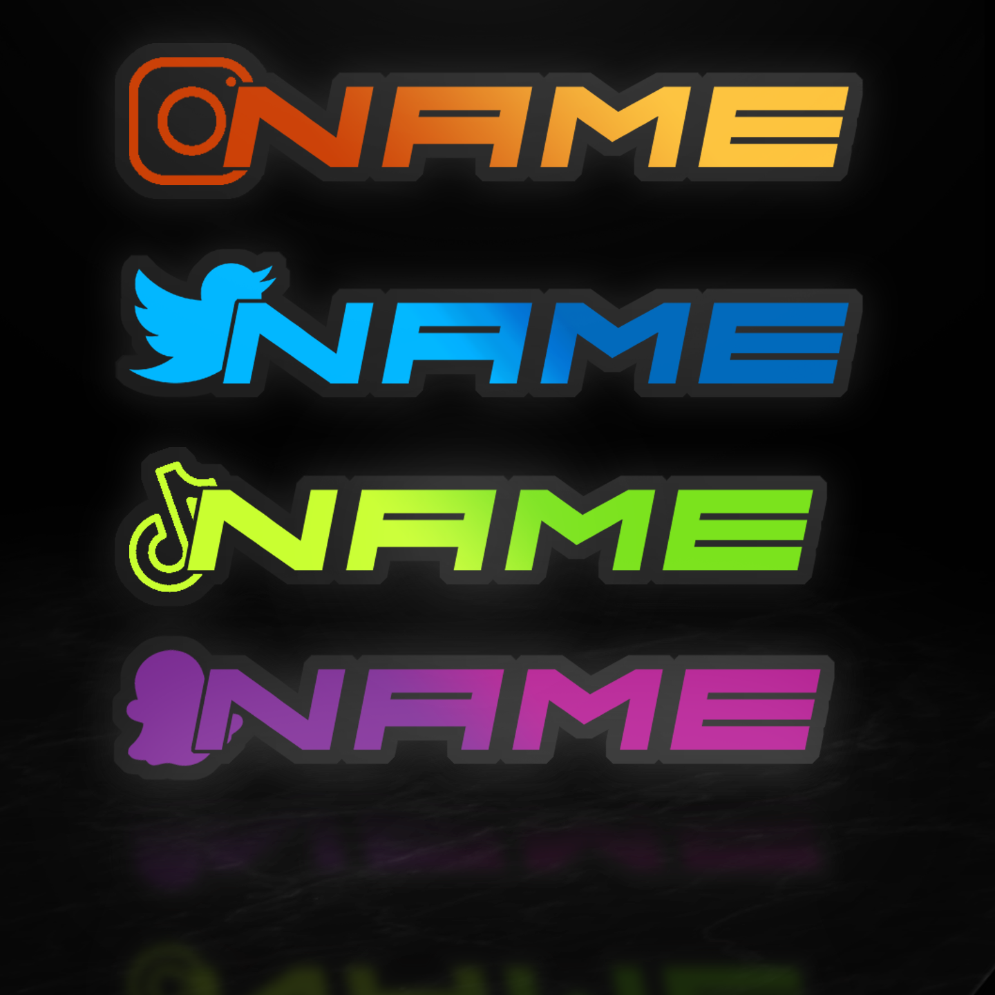 Custom Muli-Layer Social Media Decal "Ridge" Style