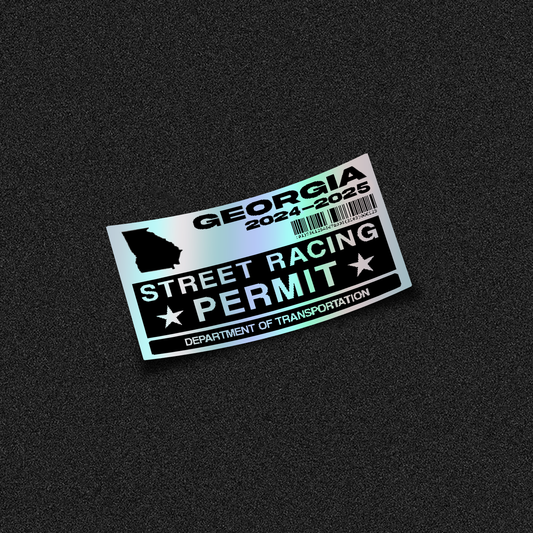 Street Racing Permit Holographic Sticker