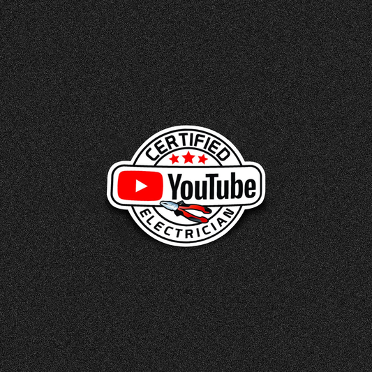 YouTube Certified Electrician Die Cut Sticker