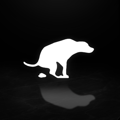 Dog Pooping Vinyl Decal